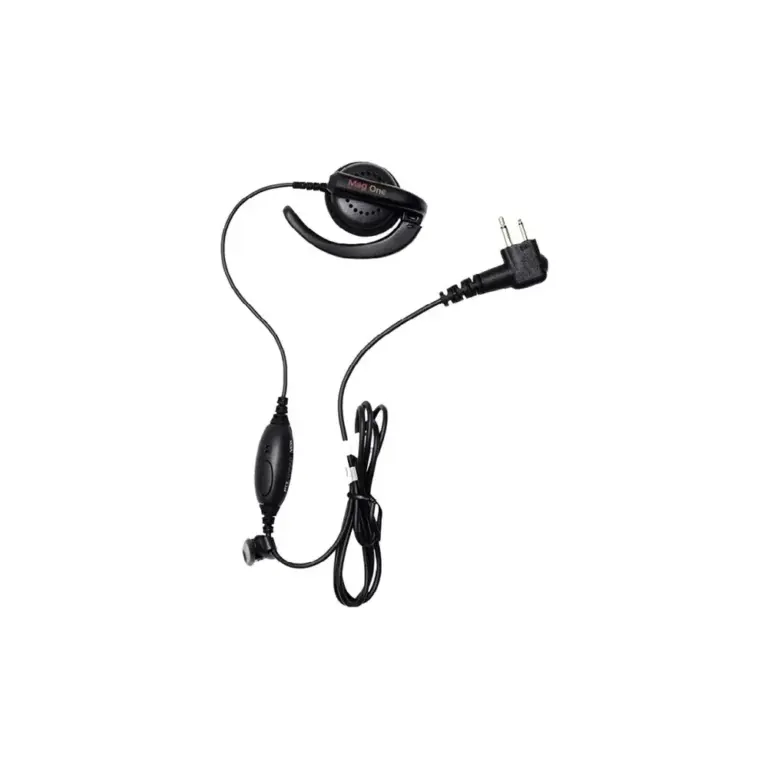 Earpiece Mag One PMLN6531 dengan kait telinga, mikrofon kabel, dan konektor dua pin