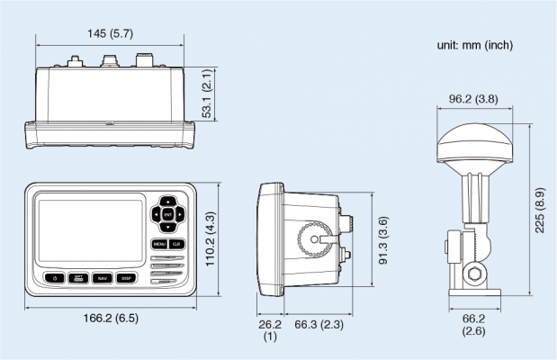 Dimensi Icom MA-510TR