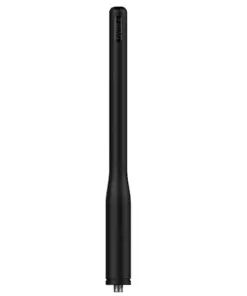 Long black cylindrical device with a metal screw mount at the bottom, resembling a camera monopod attachment