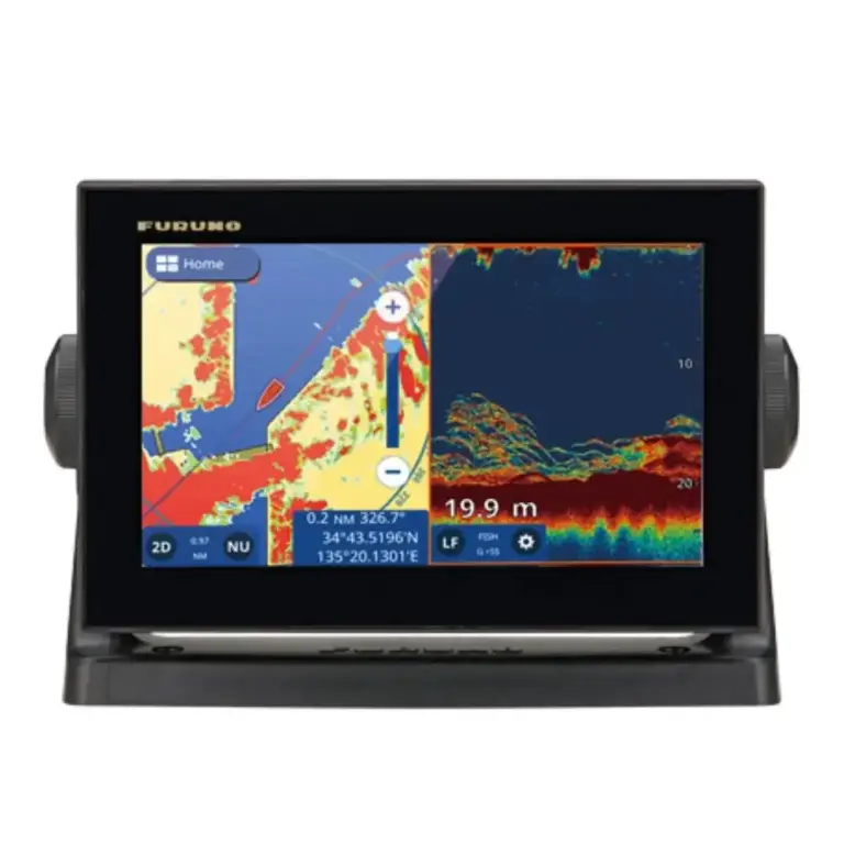 Furuno GP-1871F dengan tampilan peta dan fishfinder