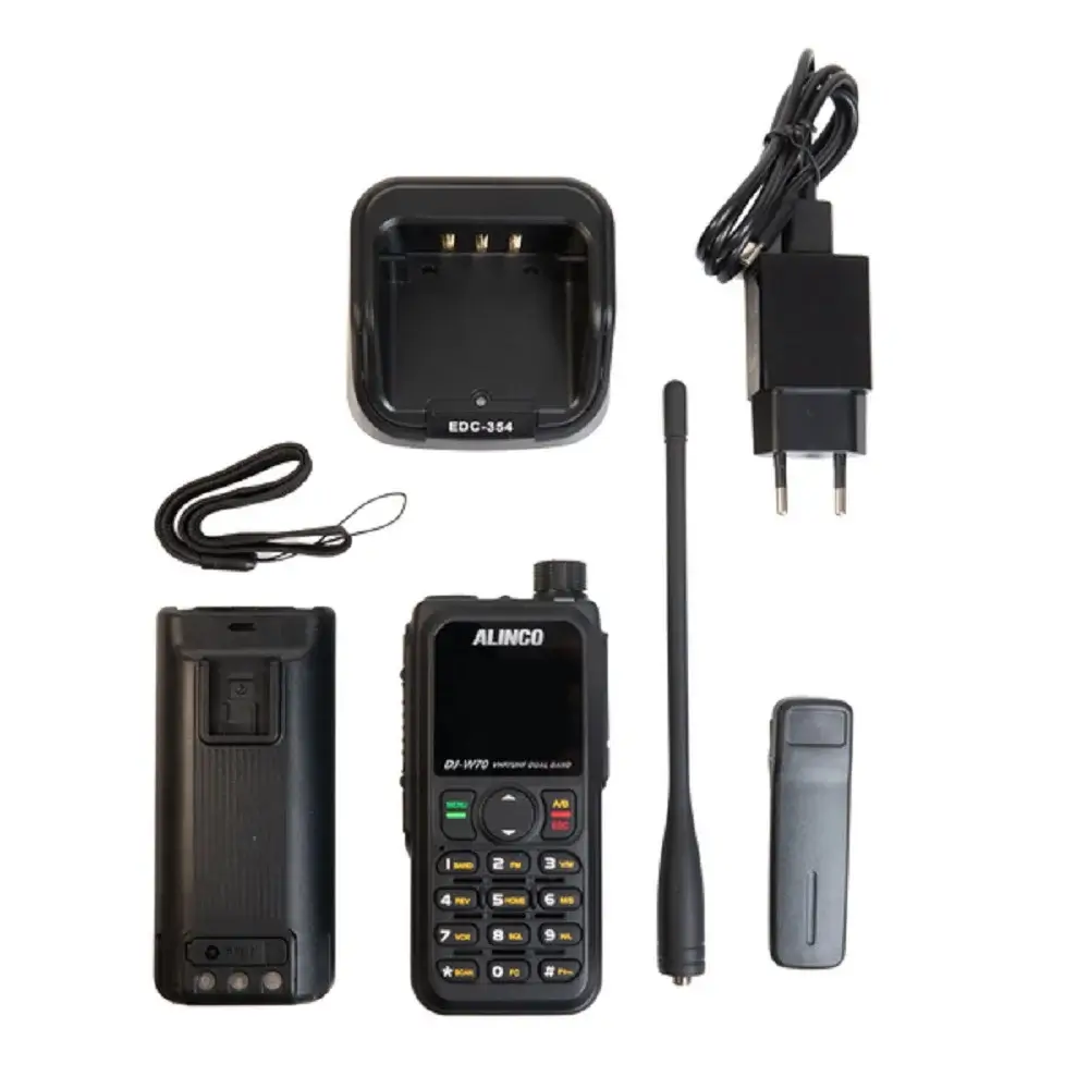 Alinco DJ-W70 | Rakomindo HT Dual Band Alinco DJ-W70 original dengan berbagai aksesoris.