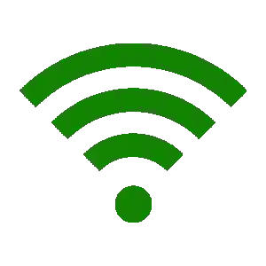 Green Wi‑Fi signal icon indicating wireless connectivity status