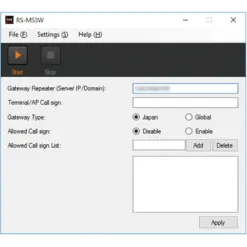 Icom RS-MS3W Aplikasi DV Gateway Windows