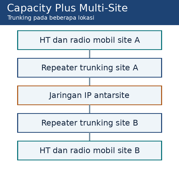 Beberapa site Capacity Plus dihubungkan melalui jaringan IP